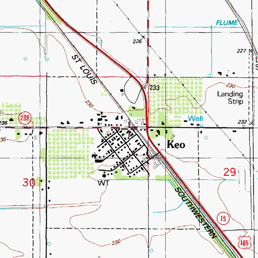 Topographic Map of Keo Volunteer Fire Department, AR
