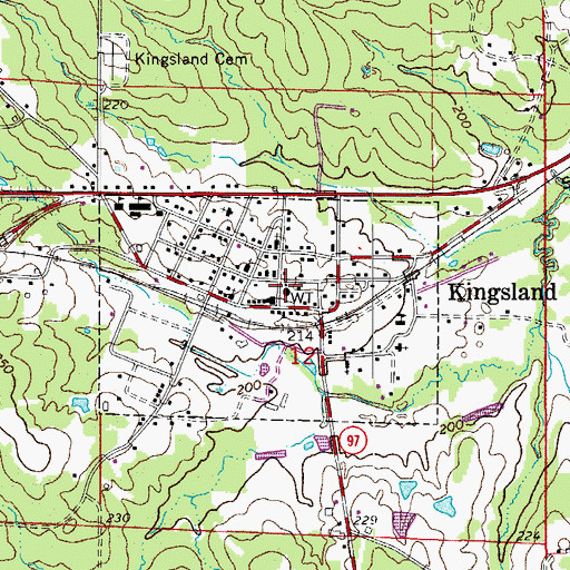 Topographic Map of Kingsland Volunteer Fire Department, AR