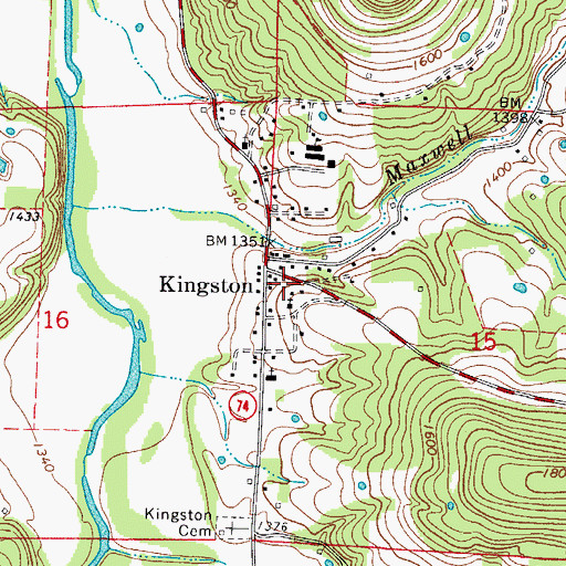 Topographic Map of Kingston Fire Department, AR