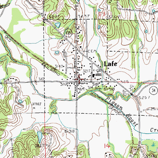 Topographic Map of Lafe Volunteer Fire Department, AR