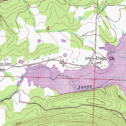 Topographic Map of Lake Hinkle Fire Station, AR