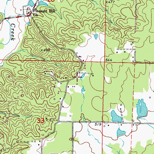 Topographic Map of Lake Norrell Volunteer Fire Department Station 2, AR