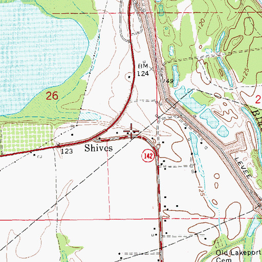 Topographic Map of Lakeport Volunteer Fire Department, AR