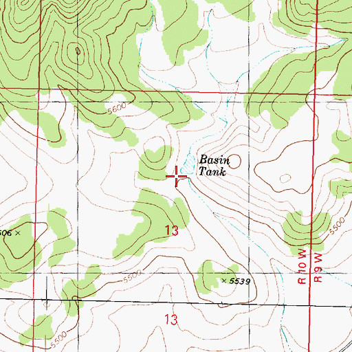 Topographic Map of Basin Tank, AZ