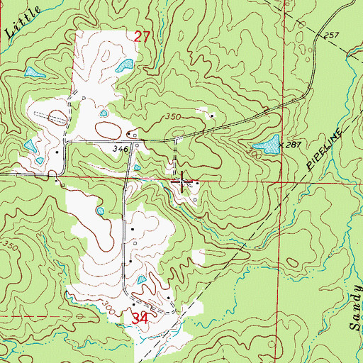 Topographic Map of Laneburg Volunteer Fire Department Station 2, AR