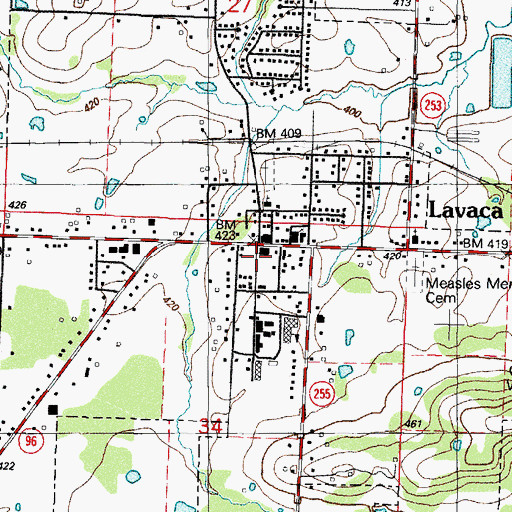 Topographic Map of Lavaca Fire Department and Rescue, AR