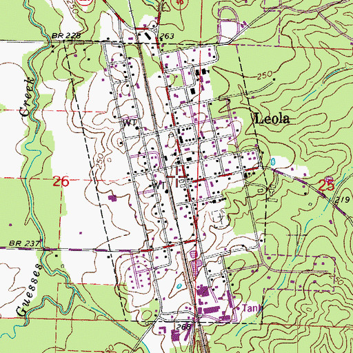 Topographic Map of Leola Volunteer Fire Department, AR