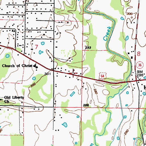Topographic Map of Liberty Volunteer Fire Department Station 1, AR