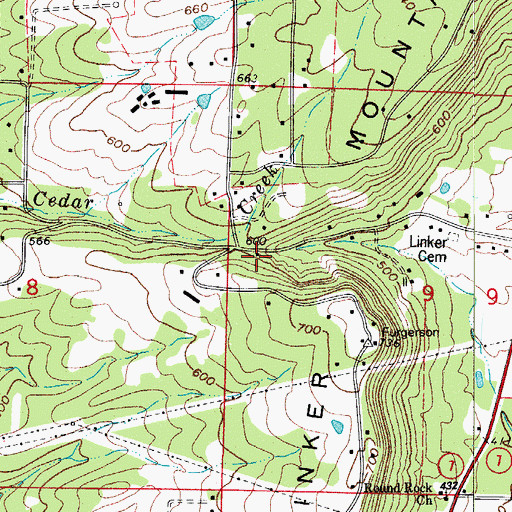 Topographic Map of Linker Mountain Fire Department, AR