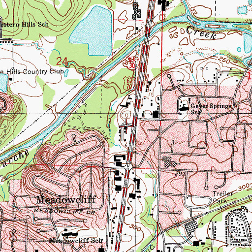 Topographic Map of Little Rock Fire Station 11, AR