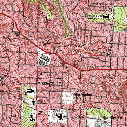 Topographic Map of Little Rock Fire Station 12, AR