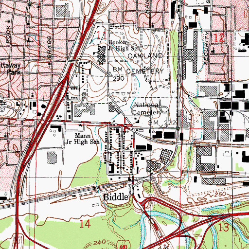 Topographic Map of Little Rock Fire Station 13, AR