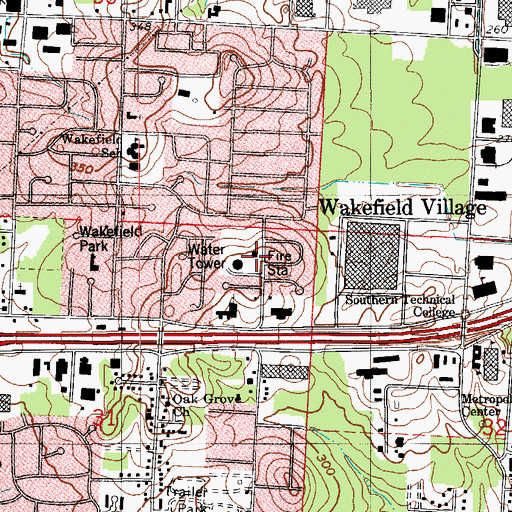 Topographic Map of Little Rock Fire Station 17, AR