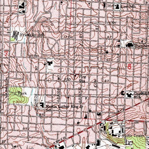 Topographic Map of Little Rock Fire Station 3, AR