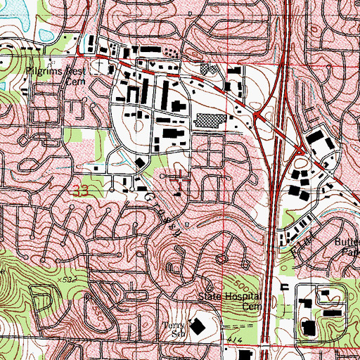 Topographic Map of Little Rock Fire Station 9, AR