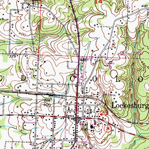 Topographic Map of Lockesburg Fire Department, AR