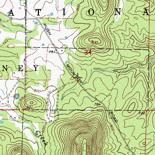 Topographic Map of Lone Rock Volunteer Fire Department, AR