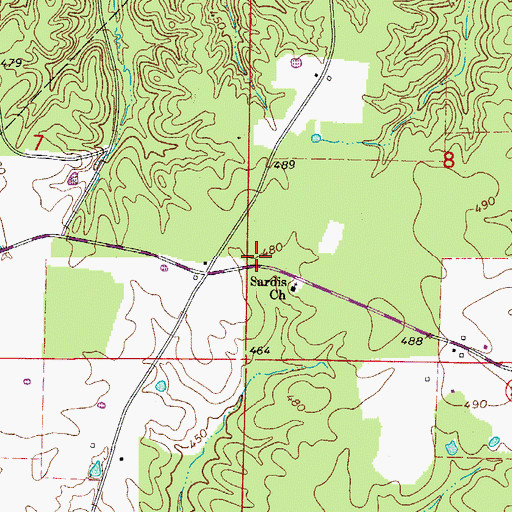 Topographic Map of Lono Rolla Volunteer Fire Department Station 1, AR