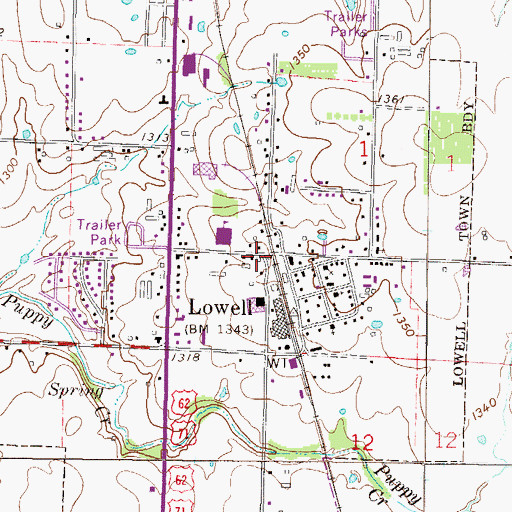 Topographic Map of Lowell Fire Department Station 41, AR