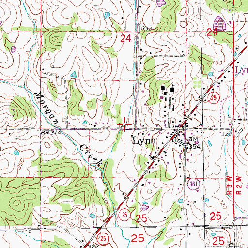 Topographic Map of Lynn Volunteer Fire Department, AR