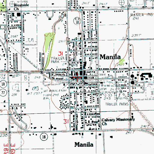 Topographic Map of Manila Fire Department, AR