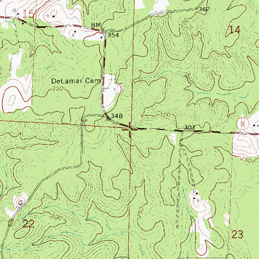 Topographic Map of Manning Rural Volunteer Fire Station, AR