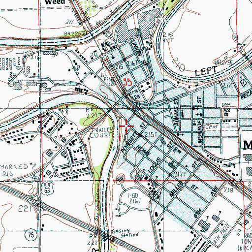 Topographic Map of Marked Tree Volunteer Fire Station, AR