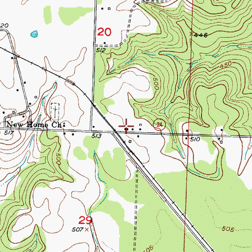Topographic Map of McCaskill Volunteer Fire Department, AR