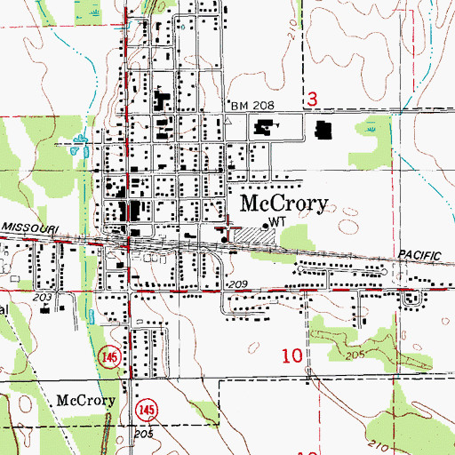 Topographic Map of McCrory Fire Department Station 2, AR