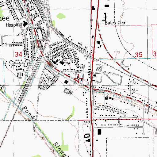 Topographic Map of McGehee Fire Department Station 2, AR