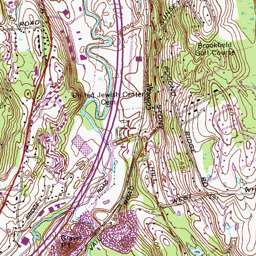 Topographic Map of United Jewish Center Cemetery, CT