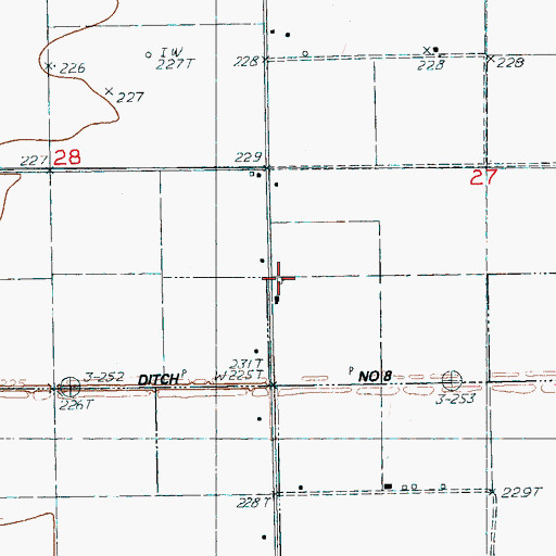 Topographic Map of Milligan Ridge Volunteer Fire Department, AR