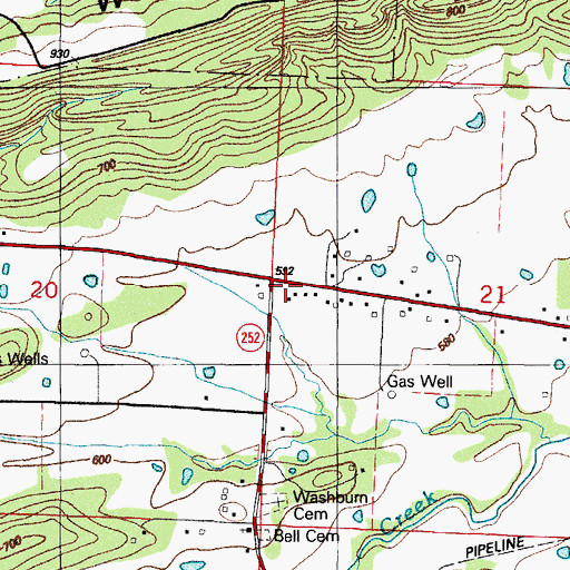 Topographic Map of Milltown Washburn Fire Department Station 2, AR