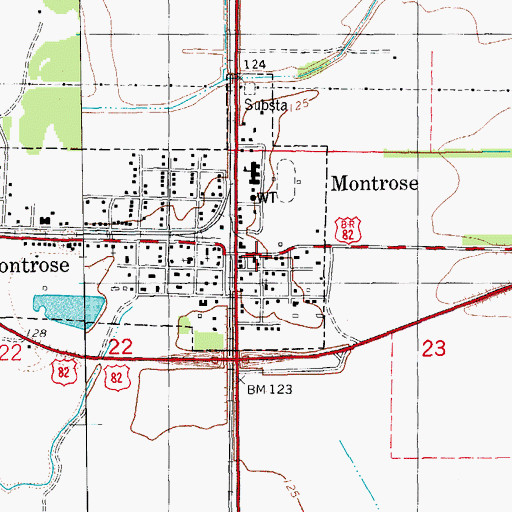 Topographic Map of Montrose Fire Department Station 78, AR