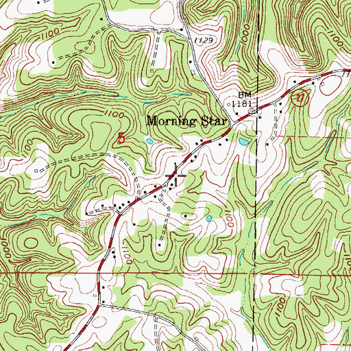 Topographic Map of Morning Star Fire Department, AR