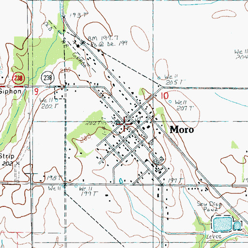 Topographic Map of Moro Fire Department, AR