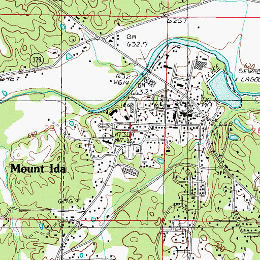 Topographic Map of Mount Ida Volunteer Fire Department, AR