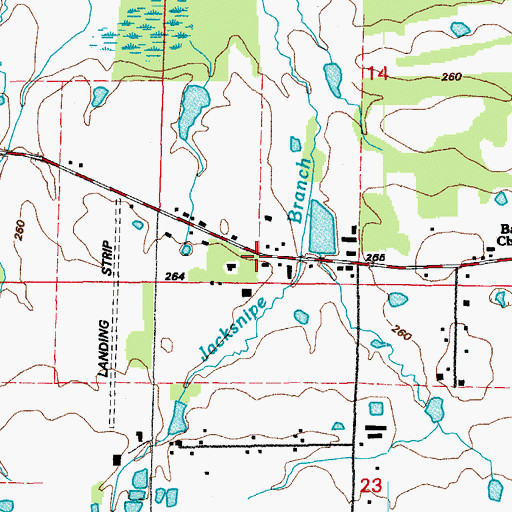 Topographic Map of Mountain Springs Volunteer Fire Station 2, AR