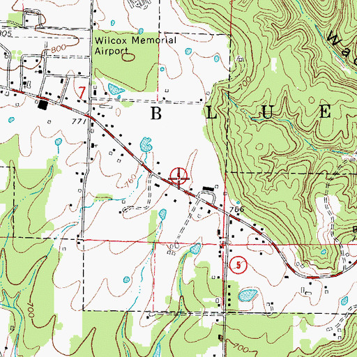 Topographic Map of Mountain View Fire Department East End Station (historical), AR