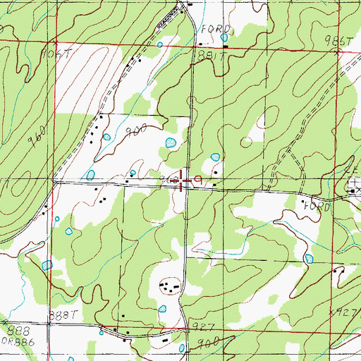 Topographic Map of Nella Volunteer Fire Department, AR