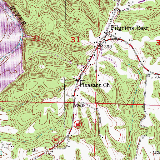 Topographic Map of Nob Hill Fire Department Station 1, AR