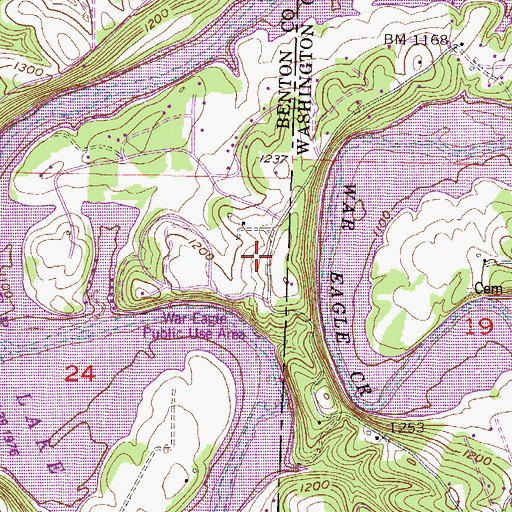 Topographic Map of Nob Hill Station 3, AR
