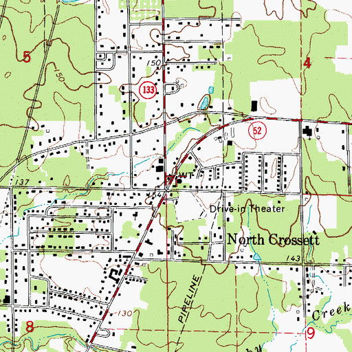 Topographic Map of North Crossett Fire Department Station 92, AR