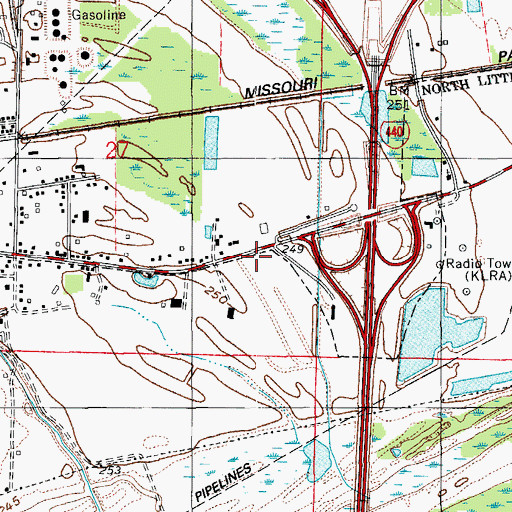 Topographic Map of North Little Rock Fire Department Station 10, AR