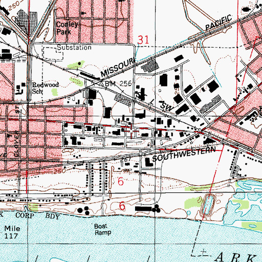 Topographic Map of North Little Rock Fire Department Station 2, AR