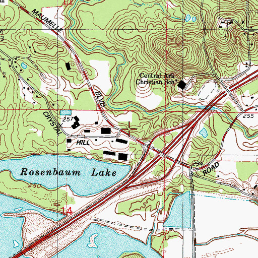Topographic Map of North Little Rock Fire Department Station 4, AR