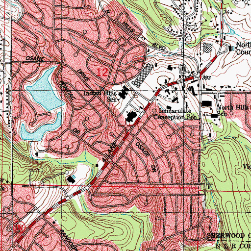 Topographic Map of North Little Rock Fire Department Station 9, AR