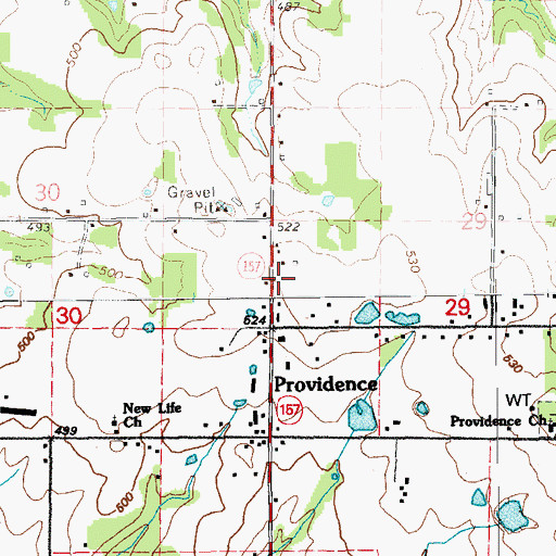 Topographic Map of North White County Volunteer Fire Department, AR