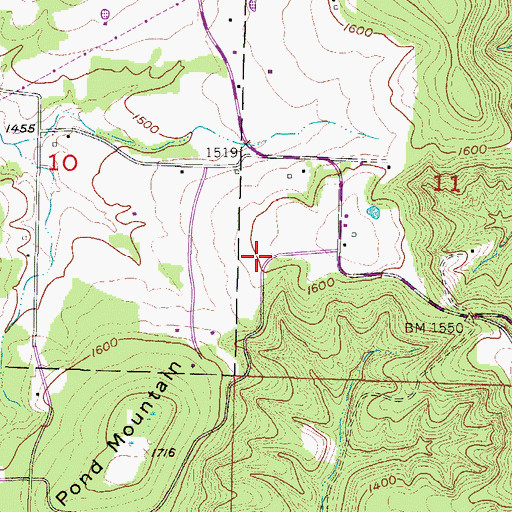 Topographic Map of Northeast Benton County Fire Department Station 2, AR