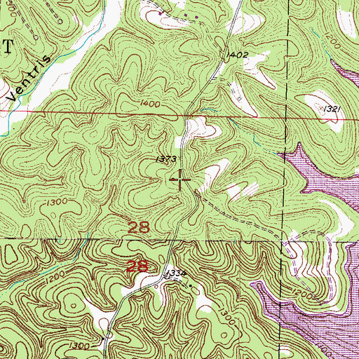 Topographic Map of Northeast Benton County Fire Department Station 3, AR